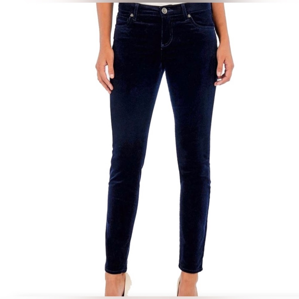 NEW! Nordstrom Kut from the Kloth Navy Blue Diana Skinny Corduroy Pants Sz 12 P